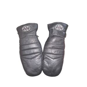 Polaris Vintage Black Leather Men's Gloves Mittens Size M Warm Outdoors